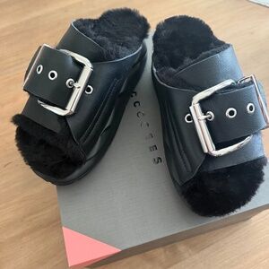 4CCCCEES Mellow Laze Black Sandals